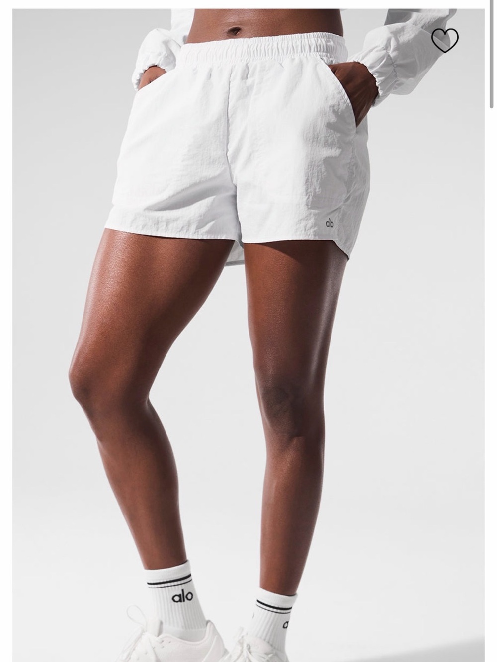 ALO Yoga White Alumni Shorts NWOT